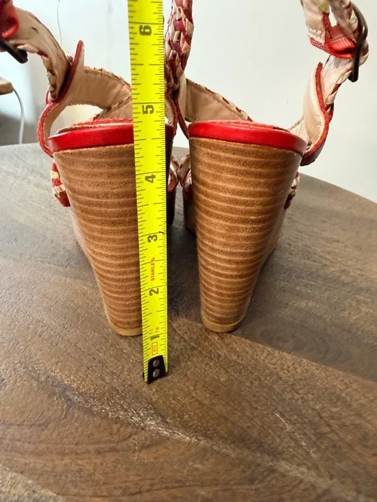 Frye Corrina Whipstitch Wedge Sandal Size 7 - Picture 7 of 8